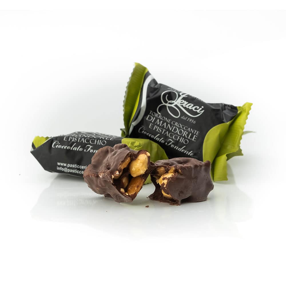 torrone ricoperto pistacchi mandorle ieraci