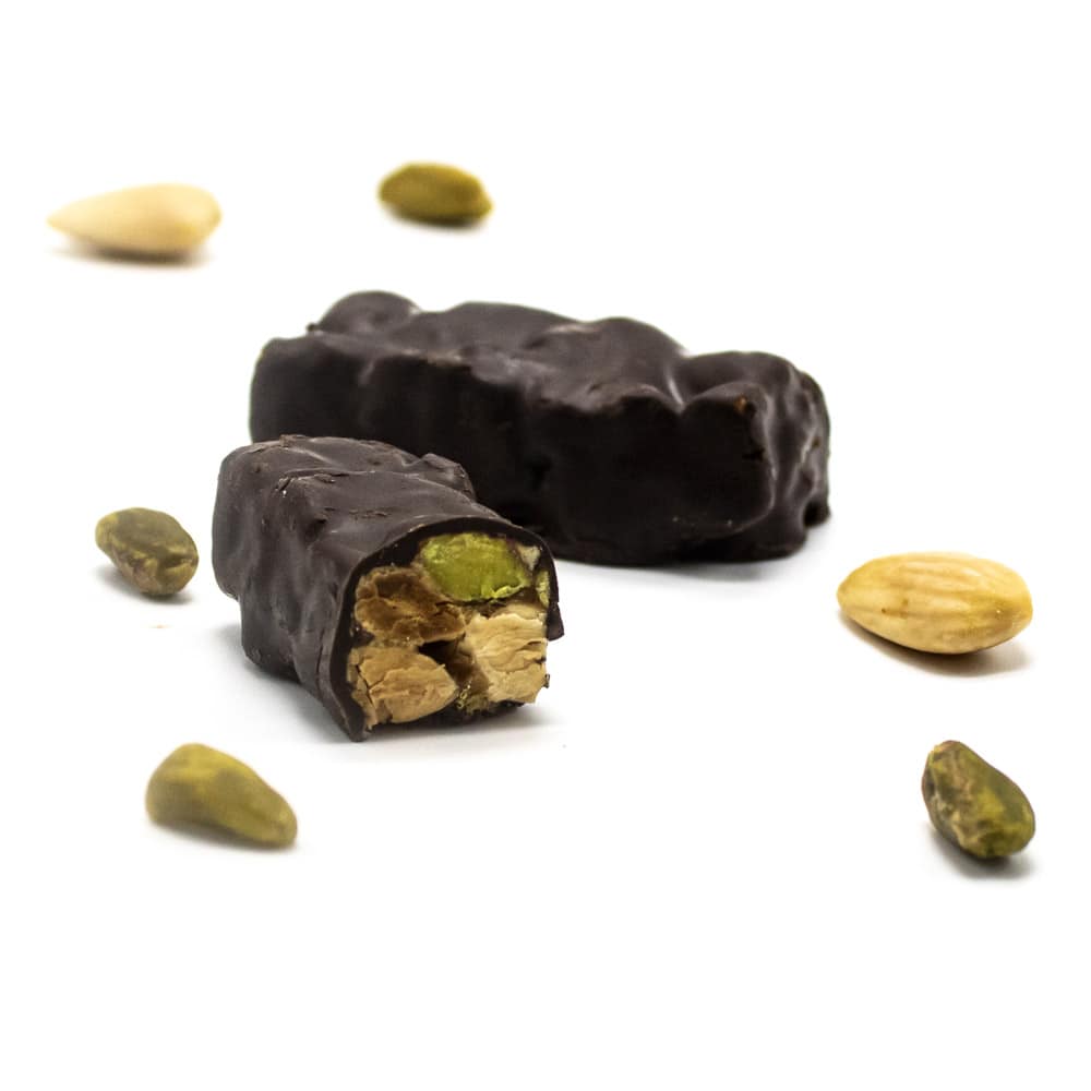 Torrone di Pistacchio e Mandorle Ricoperto di Cioccolato