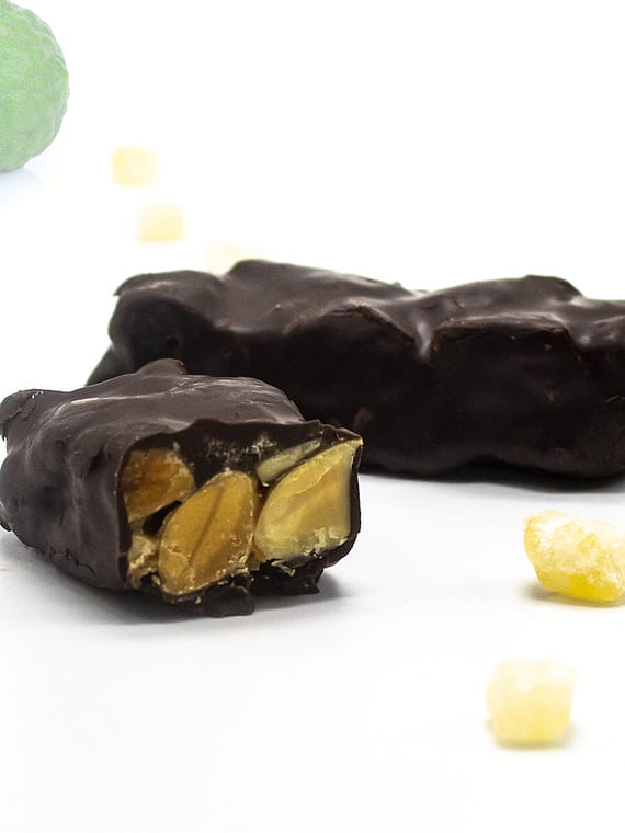 Torrone al Bergamotto ricoperto di Cioccolato Fondente
