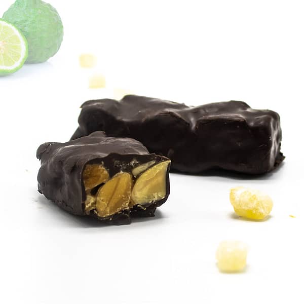 Torrone al Bergamotto ricoperto di Cioccolato Fondente